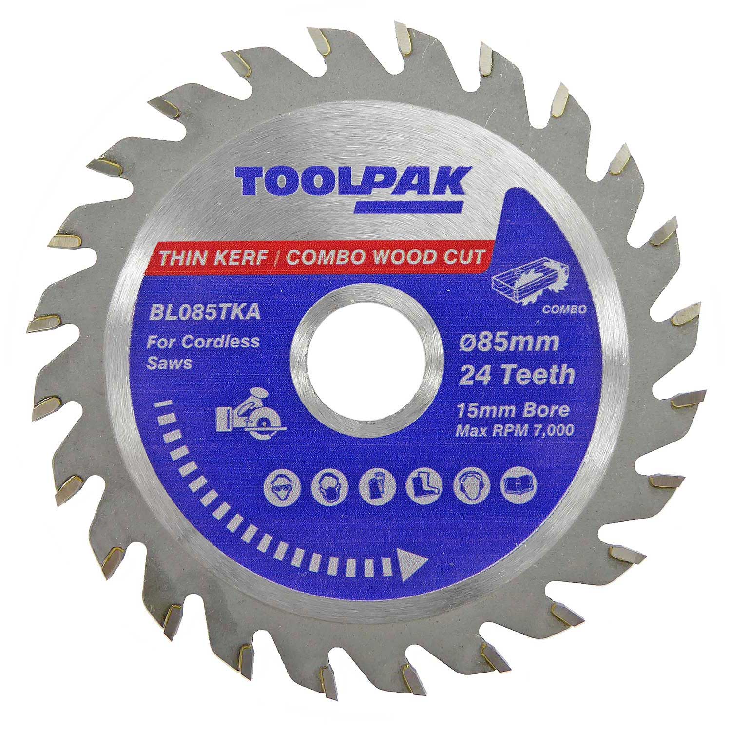 85mm x 15mm x 24T Mini TCT Saw Blade